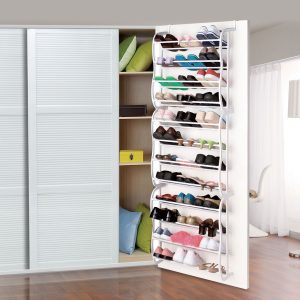 White 12-tier over-the-door shoe organizer product view